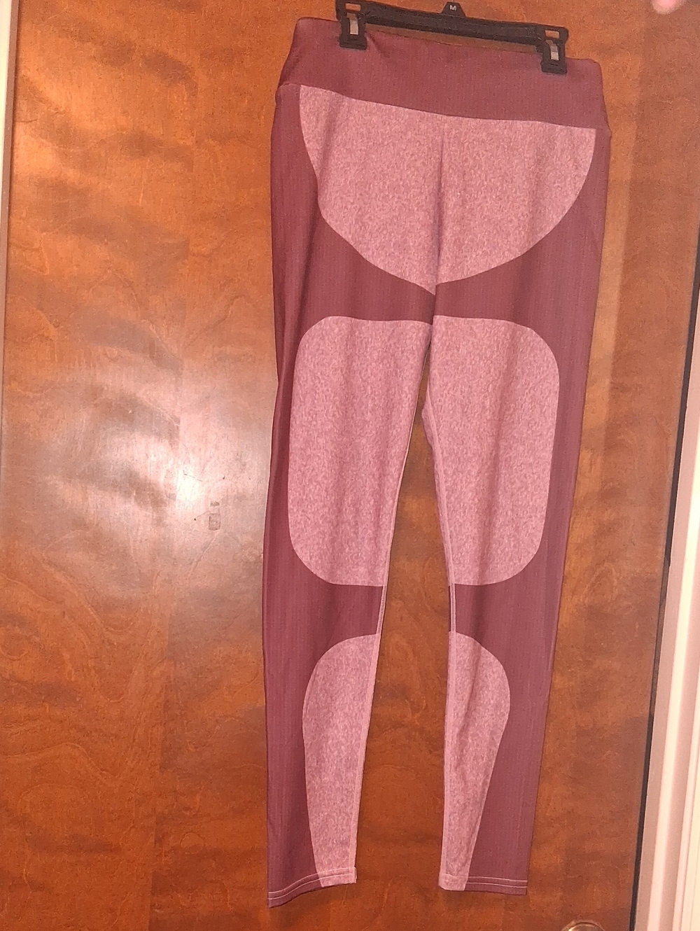 Mauve Geometric High-Waist Leggings